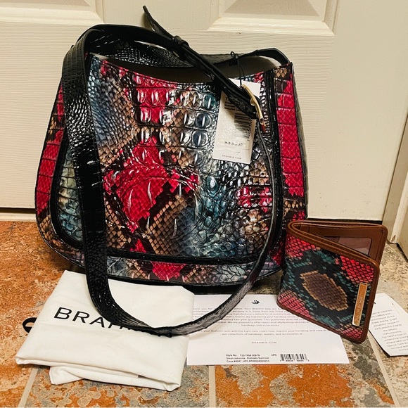 NWT!HARD TO FIND! BRAHMIN SMALL JOHANNA IN SUNRIVER KOMOD! Jane Wallet Included. - Picture 4 of 13